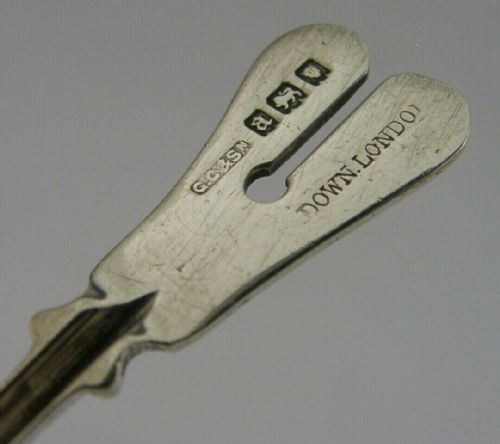 RARE ENGLISH WWI ERA MEDICAL STERLING SILVER BULLET PROBE SURGEONS TOOL - ADDITIONAL PHOTO 6