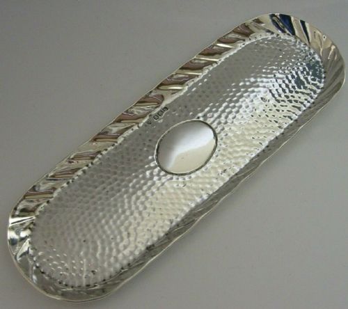 Stunning English Edwarian Solid Sterling Silver Pen Tray 1903 Desk Antique