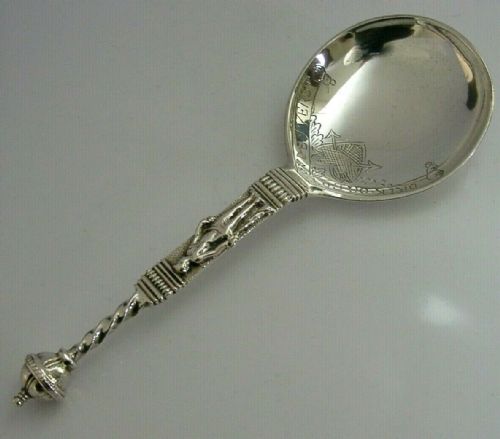 Norwegian 830s Solid Silver Christening Baptism Spoon C1900 Marius Hammer 46g