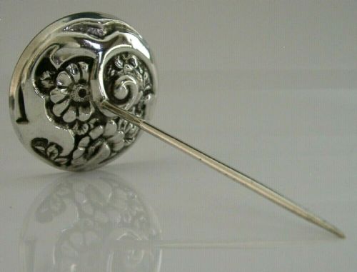 Pretty Sterling Silver American Antique Desk Paper Bill Spike C1900 Mauser Ny