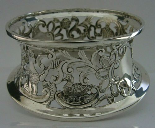 Rare English Solid Sterling Silver Potato Dish Ring London 1917 Antique