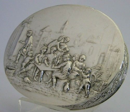 Top Quality Dutch Solid Silver Snuff Trinket Box C1920 3 Inch 55g