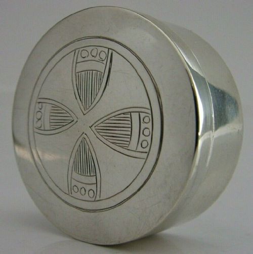 English Sterling Silver Pyx Holy Communion Wafer Box 1894 Antique Victorian