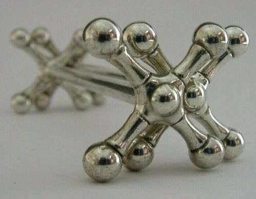 Art Deco Stylish Pair of Sterling Silver Cutlery Rests 1922 English