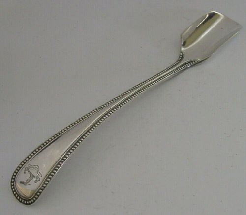English Sterling Silver Stilton Cheese Scoop Tate Family Crest 1890 Antique