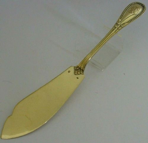 Stunning Rare French Solid Sterling Silver Gilt Server C1900 Antique 114g 10.75"