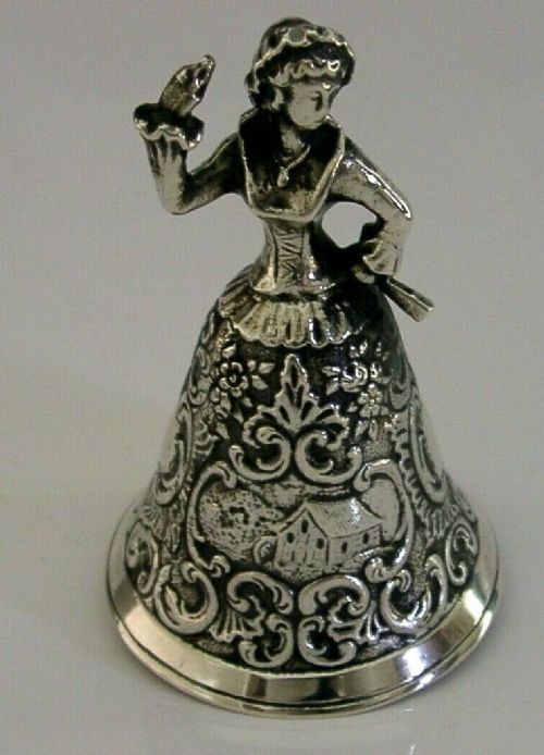 Stunning Dutch Solid Silver Table Desk Reception Bell C1910 92g Antique
