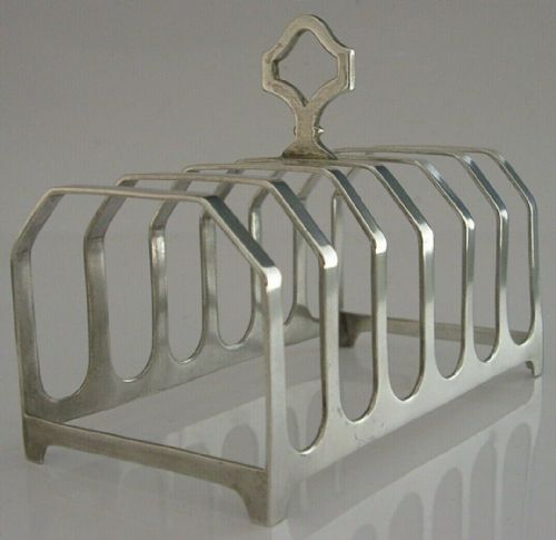 English Solid Sterling Silver Six Slice Toast Rack 1960 Superb 82g