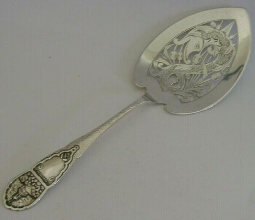 Stunning Norwegian 830s Solid Silver Fish Server Kongsberg 1925 Antique 10inch