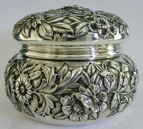 Superb Large American Sterling Silver Pot Box Tea Caddy S Kirk C1900 Heavy 224g