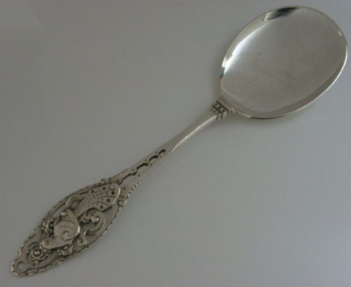 Large David Andersen Norwegian 830s Silver Serving Spoon 1900 Antique 82g Norway