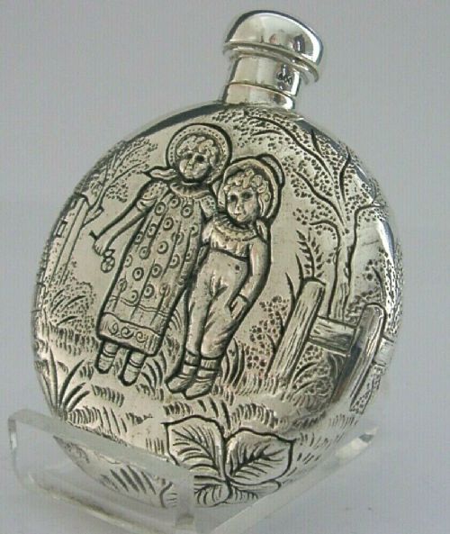 Superb German Solid Silver Scent Perfume Bottle C1900 Antique
