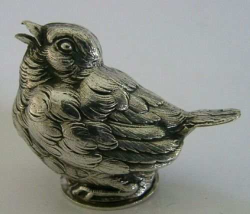 Pretty French Solid Silver Bird Chick Pepperette Pepper Pot Animal C1948
