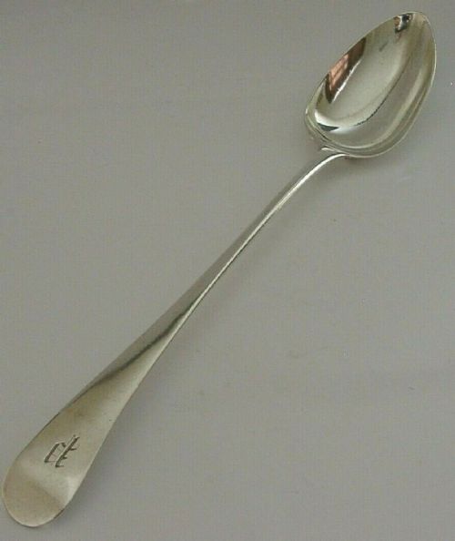 Bateman Georgian Antique Sterling Silver Basting Spoon 1802 108g Old English Pat