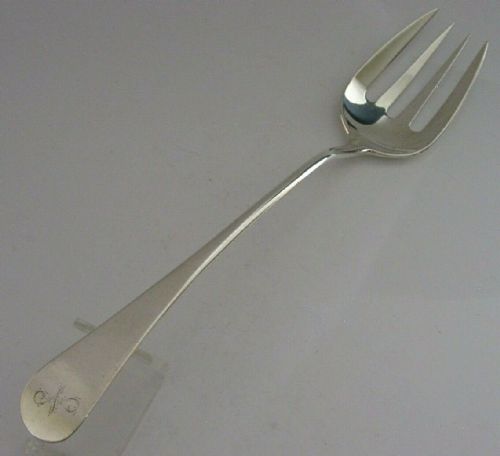 Rare 11+ Inch Sterling Silver Runcible Spoon Serving Fork 1788 Georgian Antique