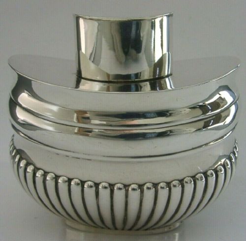 Elegant English Sterling Silver Tea Caddy Box 1905 Antique Heavy 152g