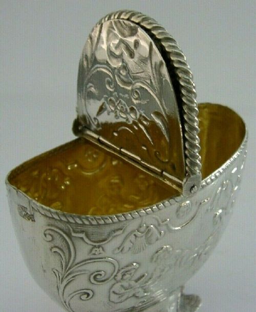 Wonderful Rare Dutch Sterling Silver Picnic Basket Box 1894 Novelty Antique