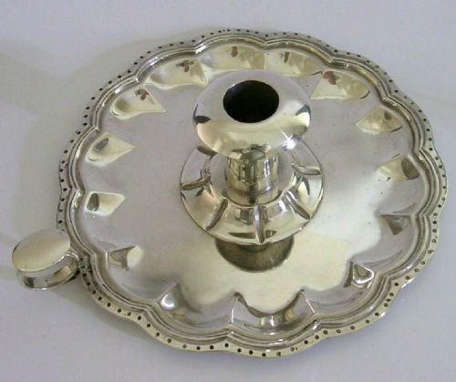 Huge Heavy Mexican Solid Sterling Silver Chamberstick Candlestick Holder 366g