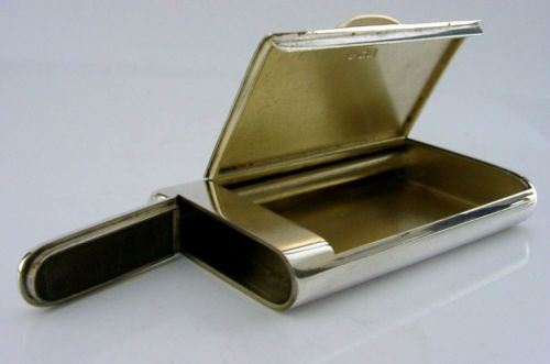 Rare English Sterling Silver & Gold Combination Cigarette Vesta Case Wick Holder