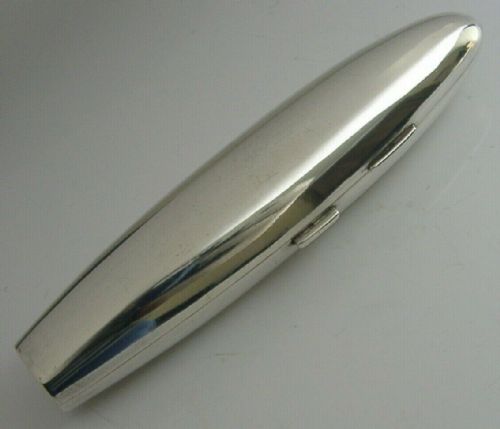 Very Stylish Austrian Solid 900 Silver Cigar Case Tube C1920's Art Deco Antique