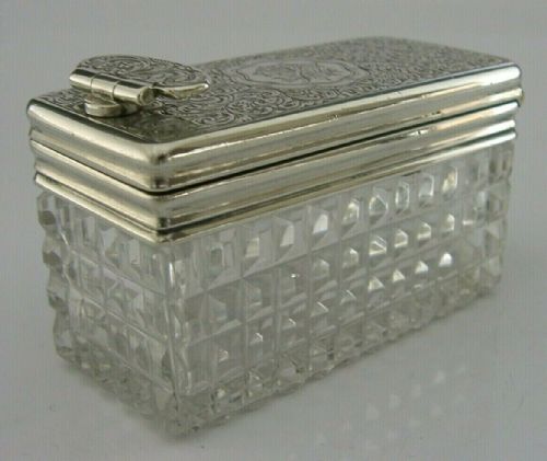 Superb Rare Victorian Sterling Silver Travelling Inkwell 1874 Antique 124g