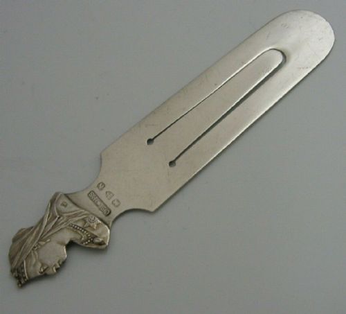 Rare Queen Victoria Sterling Silver Jubilee Bookmark 1896 Royalty Antique