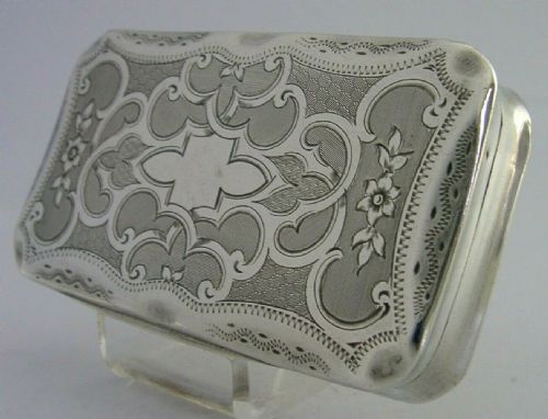Superb French Solid Sterling Silver Snuff Trinket Box C1860 Antique 64g