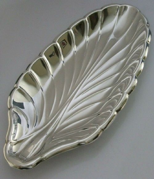 Superb 12.5in Heavy 280g America Sterling Silver Leaf Dish Tray 1957 Reed Barton