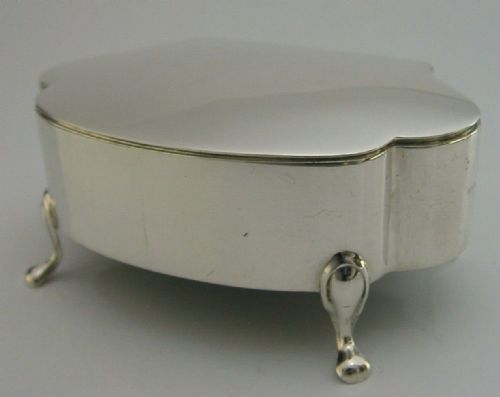 Beautiful English Solid Sterling Silver Jewellery Trinket Box C1927 Antique