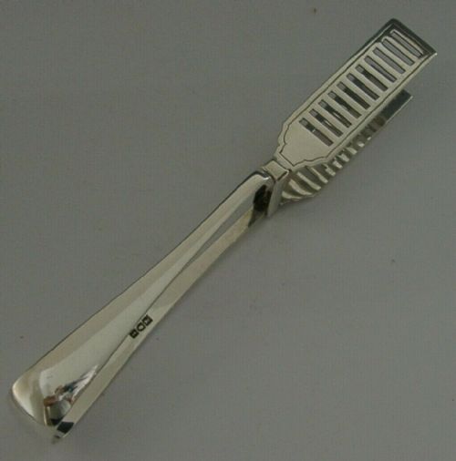 English Sterling Silver Asparagus Sandwich Serving Tongs 1906 Antique 130g