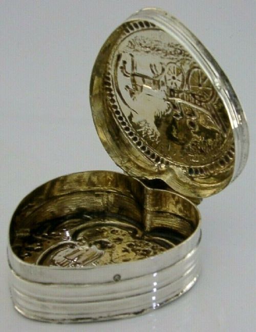 Beautiful Dutch Solid Sterling Silver Love Heart Trinket Box 1897 Antique 38g