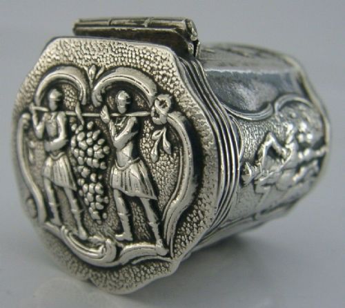 Rare Dutch Solid Silver Snuff Peppermint Pill Box 1884 Antique 20g Victorian