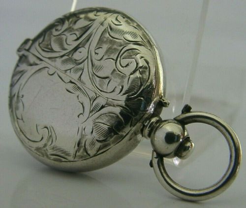 Rare English Solid Sterling Silver Sovereign Coin Holder Case 1913 Antique