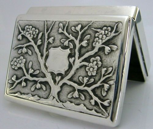 Rare Indo Chinese Export Solid Silver Snuff Tobacco Box C1900 100g Antique