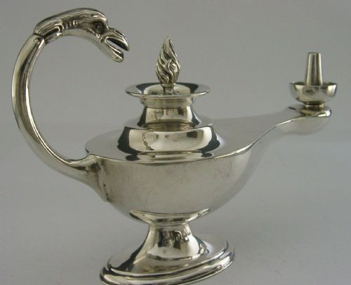 Superb Solid Sterling Silver Cigar Table Lighter 1934 English 108g Antique