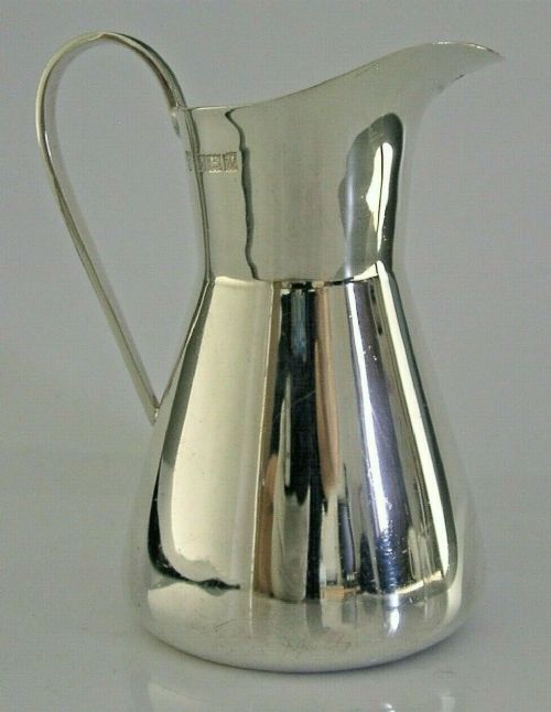 Beautiful English Solid Sterling Silver Jug 1961 Modernist Retro Heavy 130g