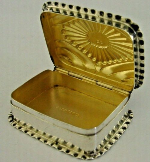 Beautifil Victorian English Solid Sterling Silver Box 1892 Antique