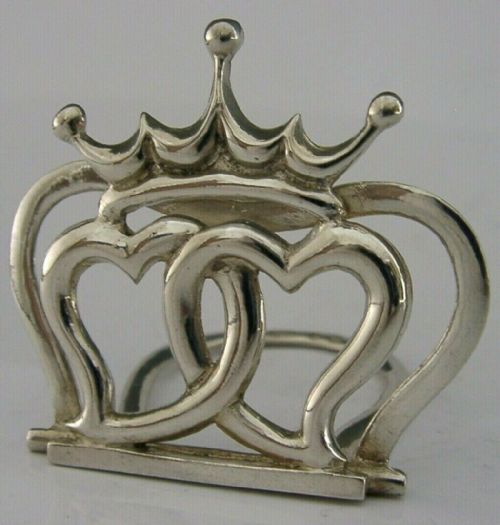 Scottish Solid Sterling Silver Luckenbooth Menu Holder 1900 Love Token 20g