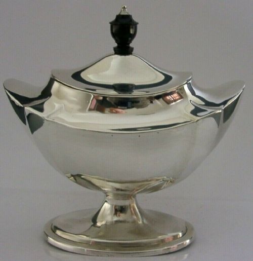 Superb Large English Sterling Silver Tea Caddy Edwardian 1902 Heavy 222g