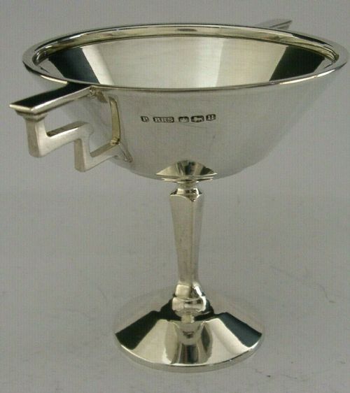 SUPER STYLISH ENGLISH SOLID STERLING SILVER BOWL CUP 1950 ART DECO 116g