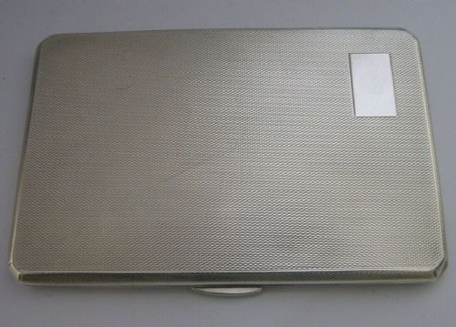 Heavy 166g English Sterling Silver Art Deco Cigarette Case 1937 Antique