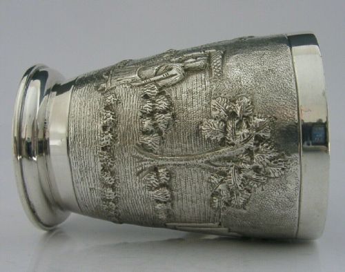 Beautiful Indian Eastern Solid Sterling Silver Mug Cup C1910 Antique 116g Deco