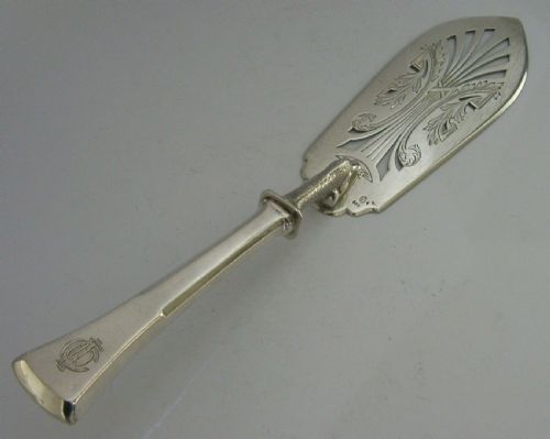 Beautiful European Solid Silver Dolphin Fish Server Slice 1910 Antique Art Deco