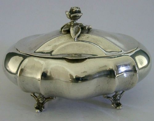 Beautiful Swedish Solid Silver Tea Caddy Table Trinket Box C1920 Antique 128g