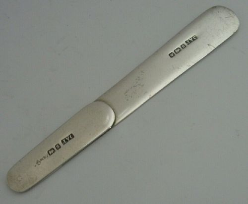 Rare English Asprey Solid Sterling Silver Bookmark 1910 Antique