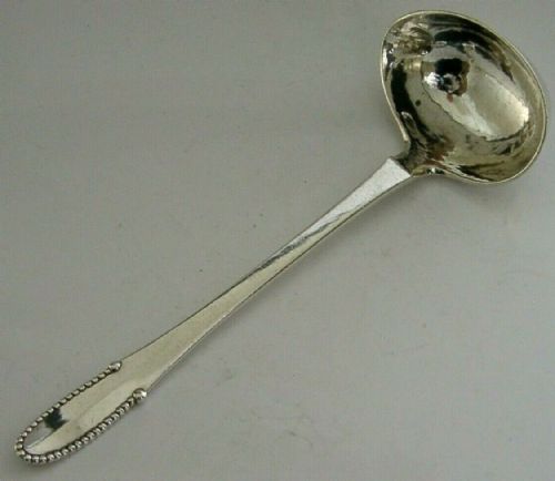 Danish Kugel Sterling Silver Bead Pattern Georg Jensen Sauce Ladle 1925 Antique