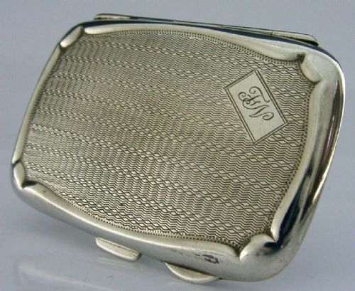 Pretty Art Deco Solid Sterling Silver Cigarette Case Mint Antique 1928