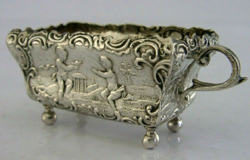 Very Pretty Sterling Silver Cherub Pin Cushion Salt Cellar ? 1896 Antique German