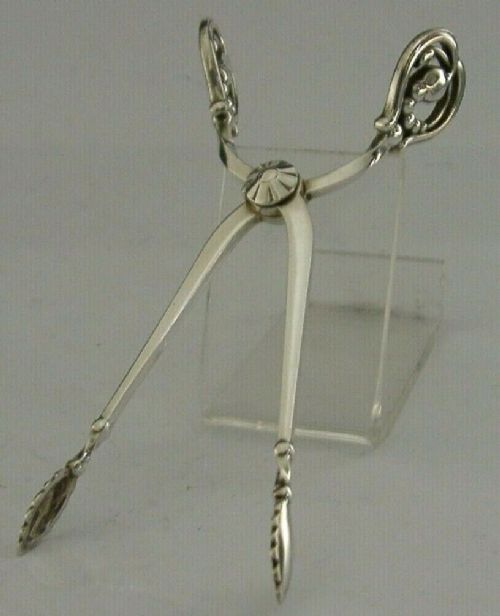 Georg Jensen Sterling Silver Blossom Pattern Sugar Tongs Nips C1930-40 Antique