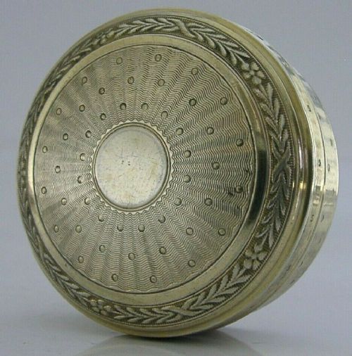 Beautiful French Solid Sterling Silver Snuff Pill Box C1910 Art Deco